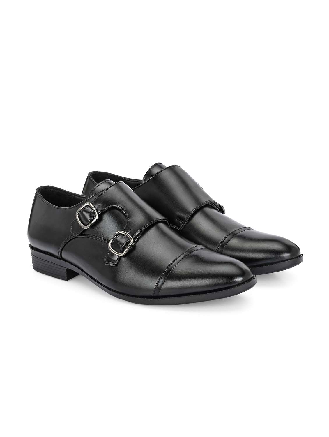 black synthetic monk straps - 22037034 -  Standard Image - 2