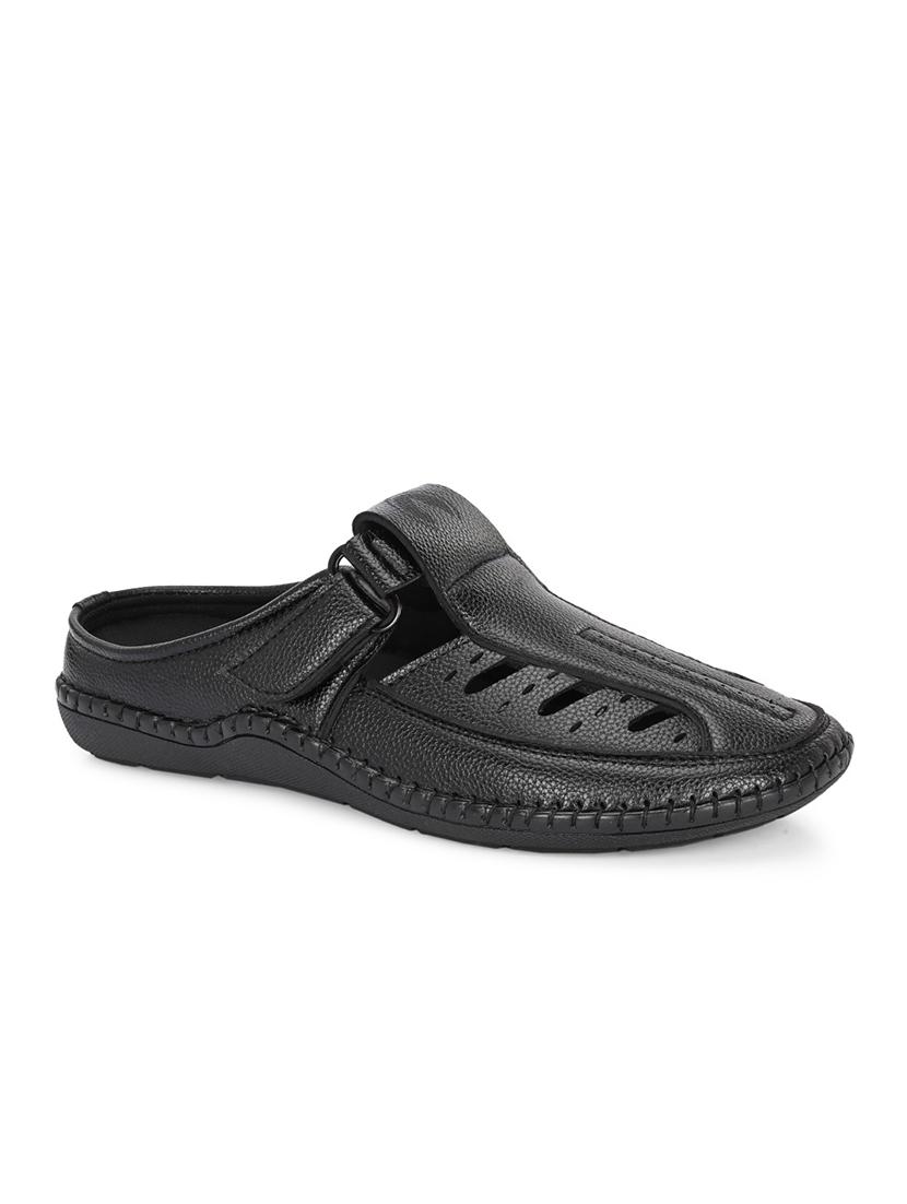 men black slip on sandal - 22037039 - Standard Image - 2