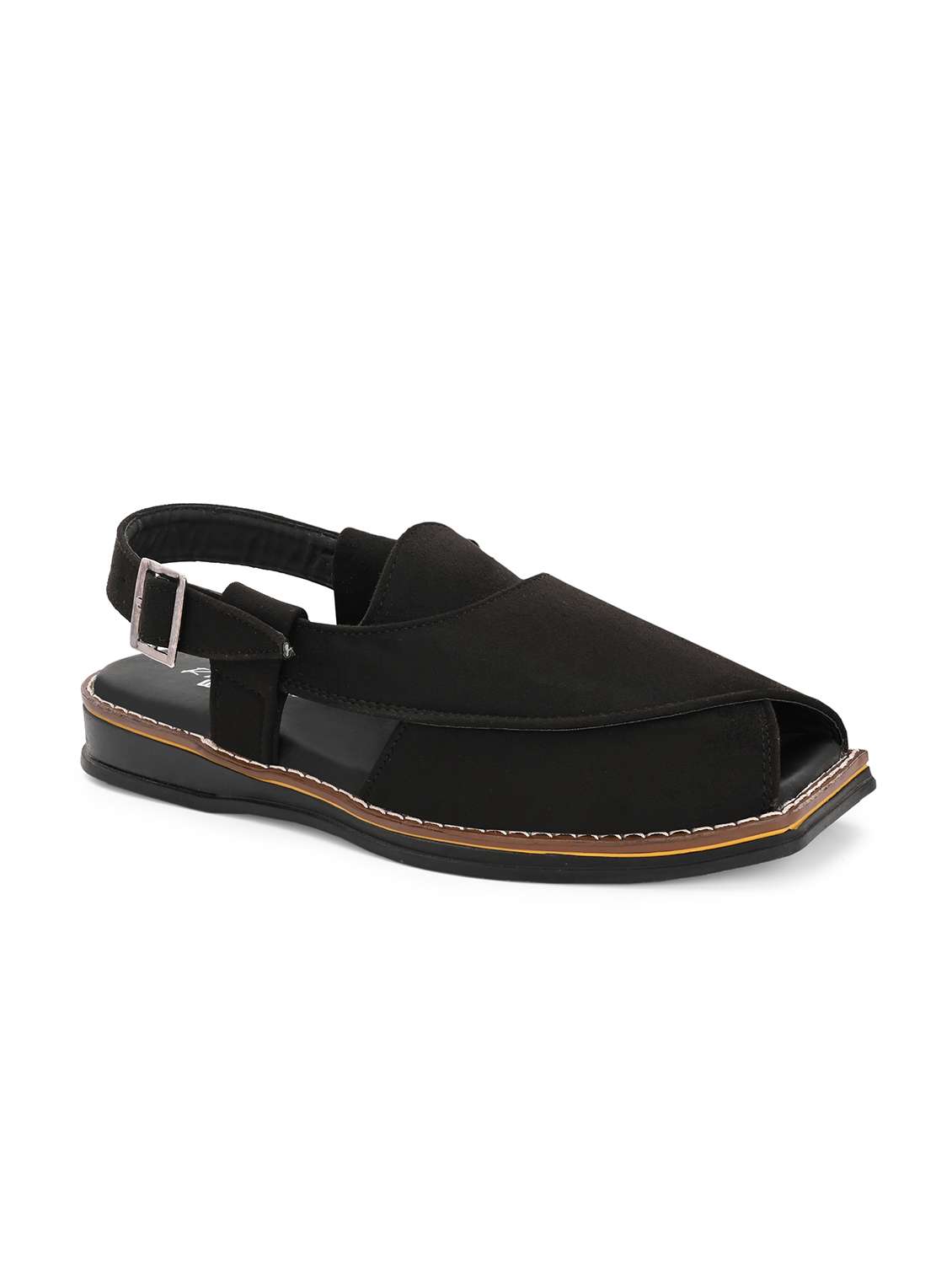 men solid back strap sandal