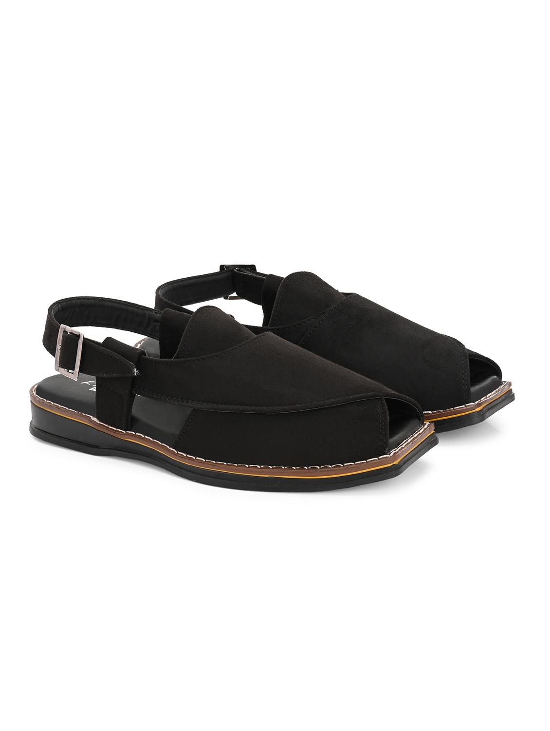 men solid back strap sandal - 22037044 - Standard Image - 2