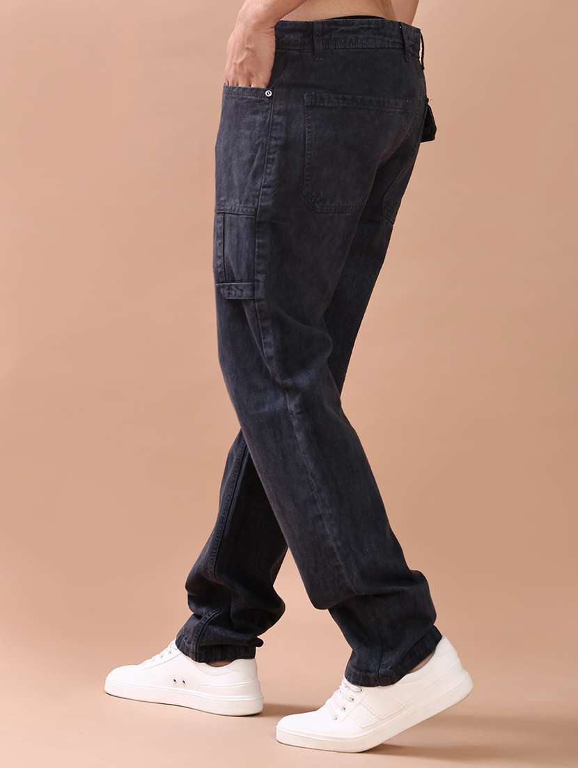 men plain mid rise full length straight fit jeans - 22037595 -  Standard Image - 2