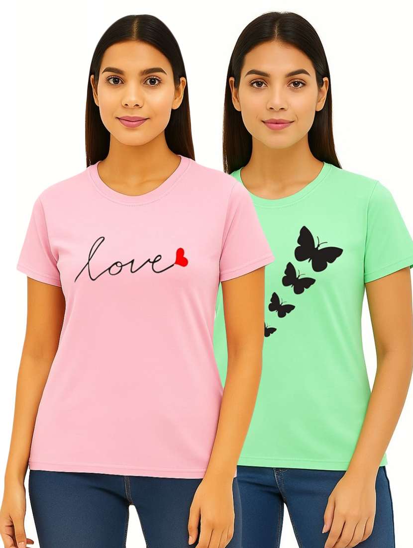 green cotton blend regular tshirt