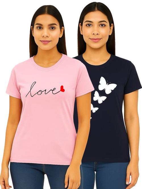pink cotton blend regular tshirt - 22037823 - Standard Image - 0