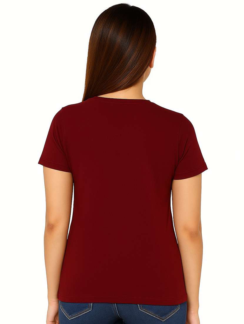 maroon cotton blend regular tshirt - 22037833 -  Standard Image - 2