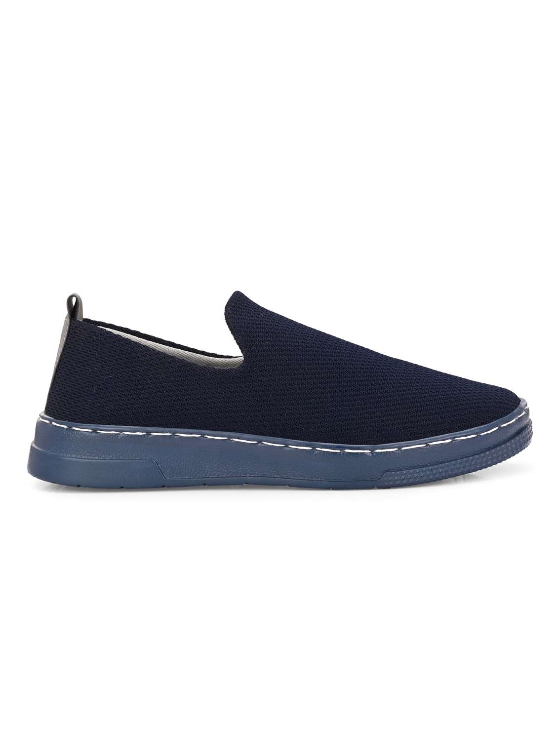 men solid blue slip on loafer - 22037841 - Standard Image - 2