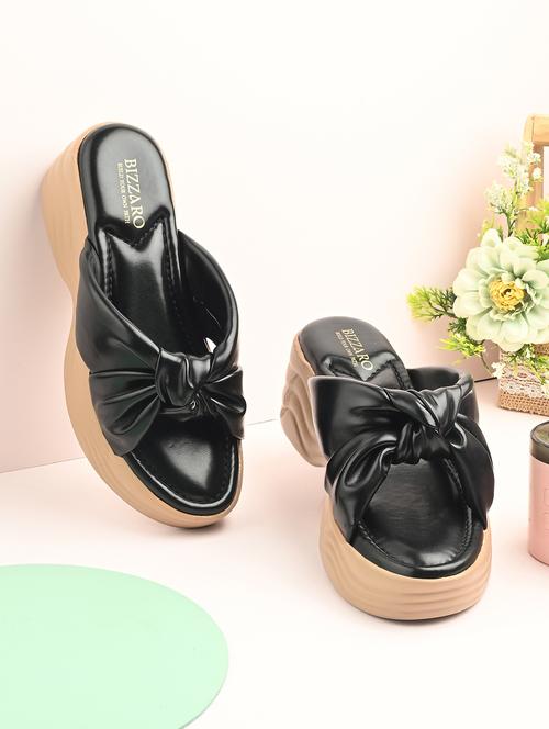 women black slip on wedge - 22037846 - Standard Image - 0