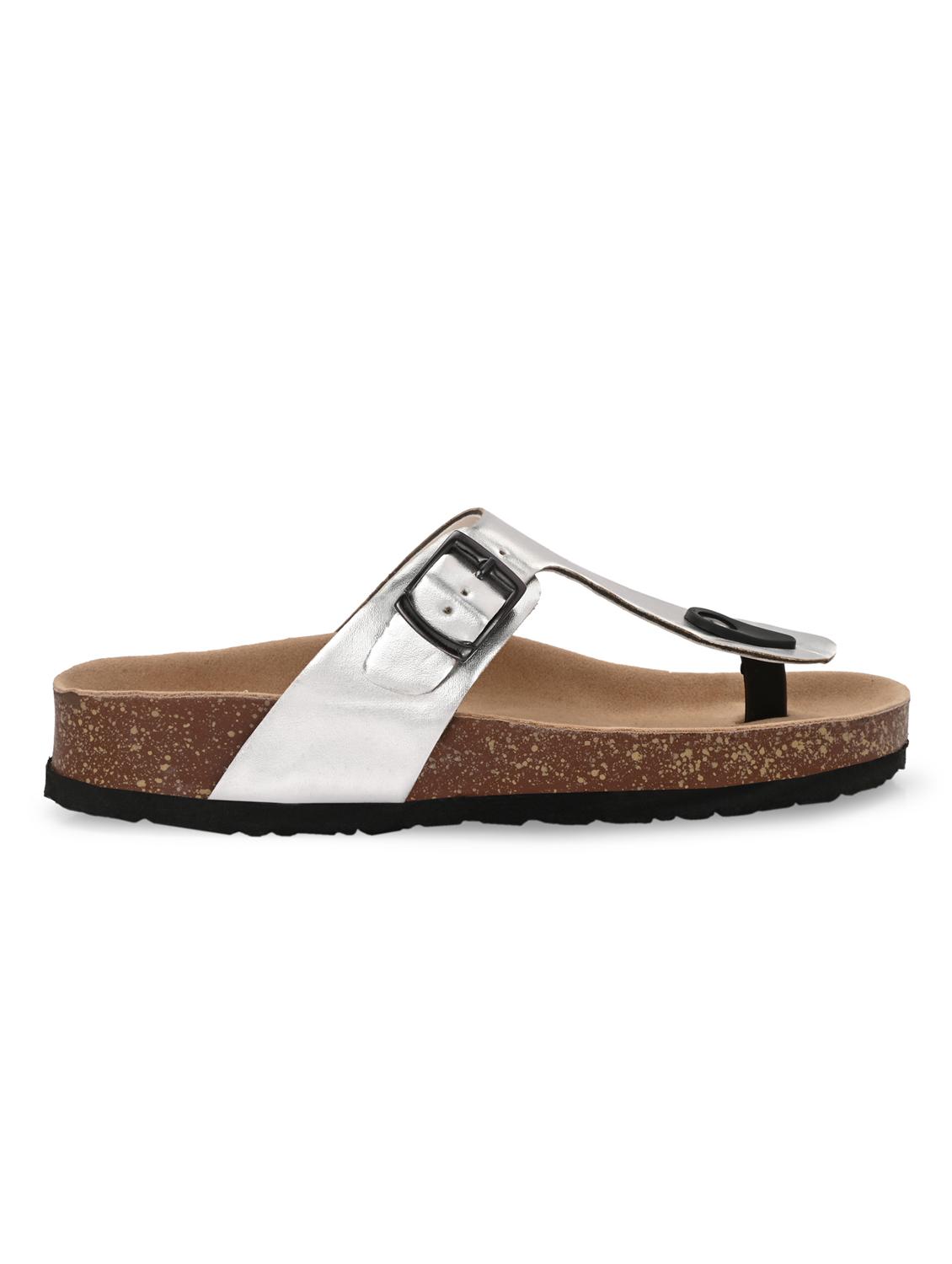 women silver slip on sandal - 22037858 - Standard Image - 2
