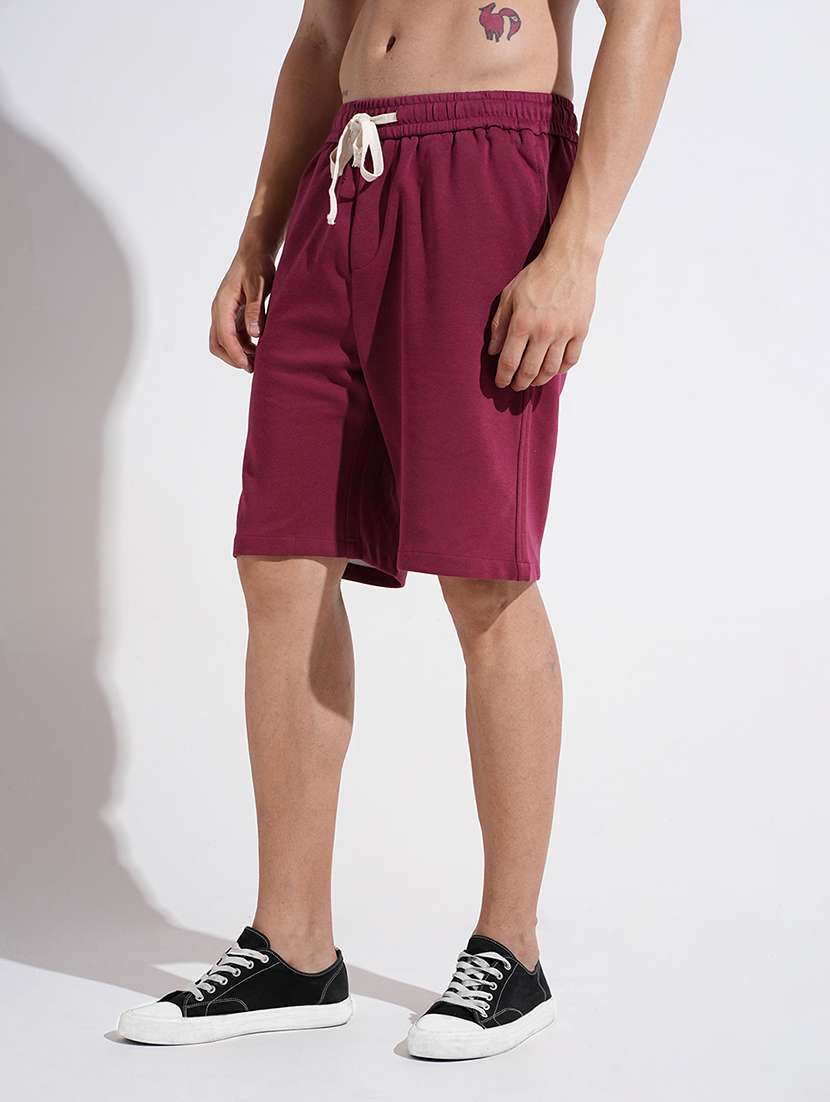 men solid mid rise regular fit shorts - 22037864 - Standard Image - 2