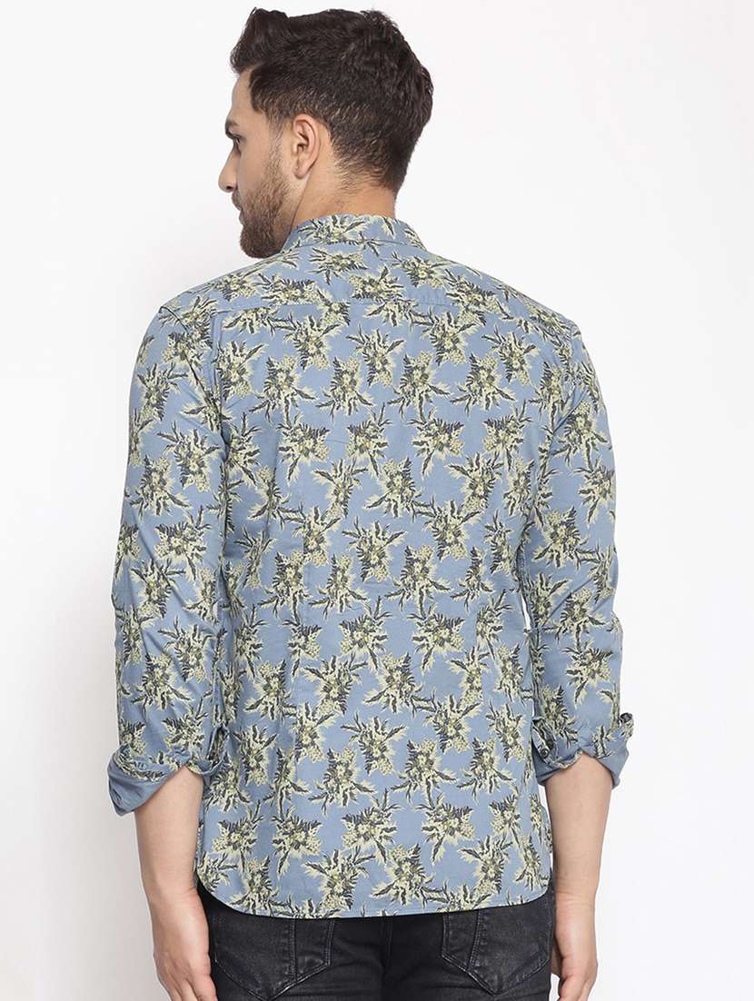 men printed collared long sleeve regular fit shirt - 22037885 -  Standard Image - 2