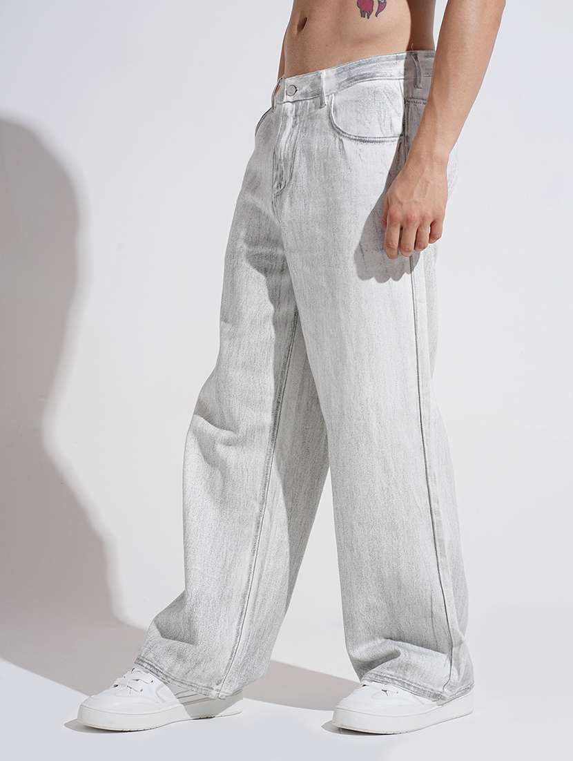 men solid mid rise baggy fit jean - 22037902 - Standard Image - 2