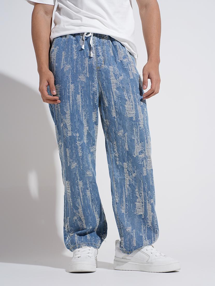 men distressed mid rise baggy fit jean - 22037910 - Zoom Image - 0
