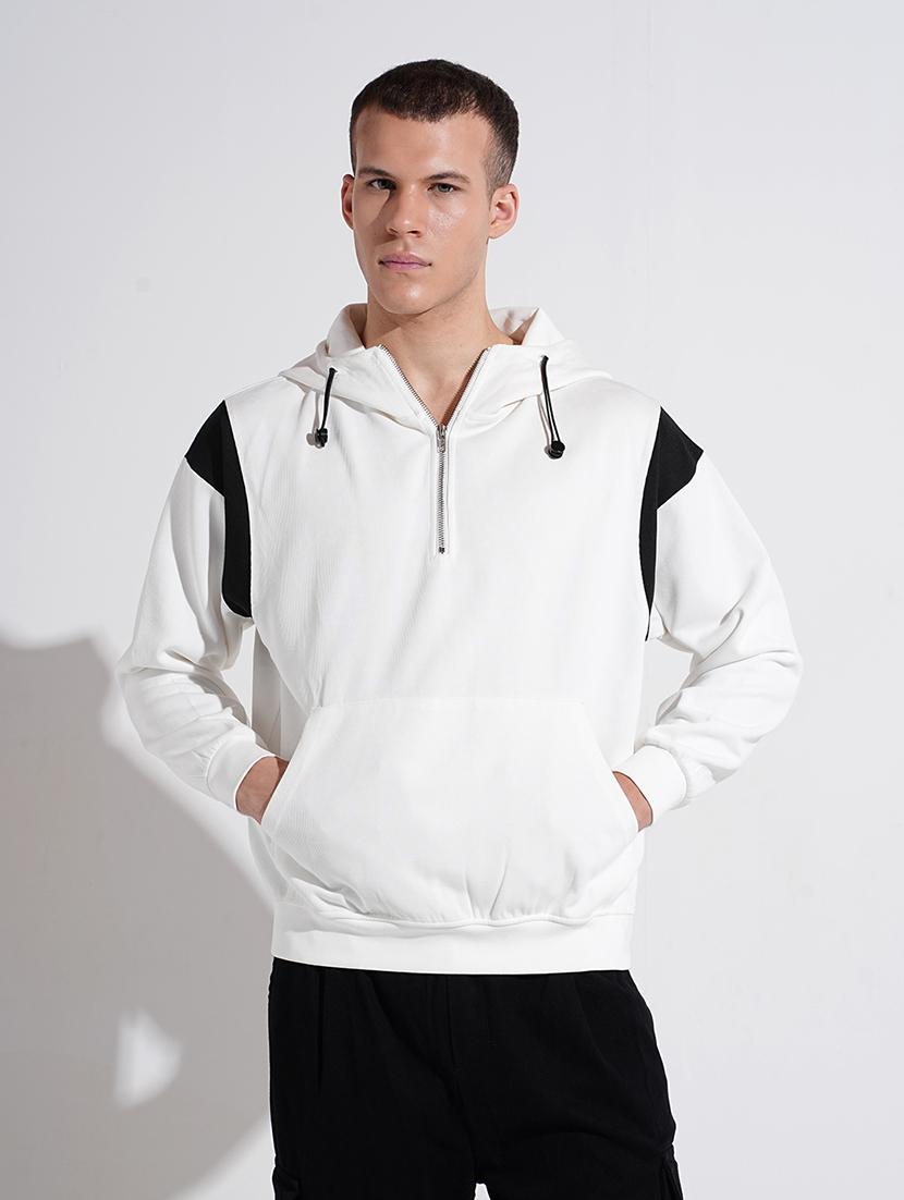 men solid long sleeve hooded sweatshirt - 22037917 - Standard Image - 2