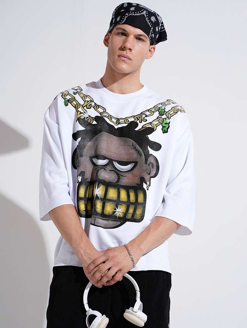 men printed short sleeve oversized t-shirt