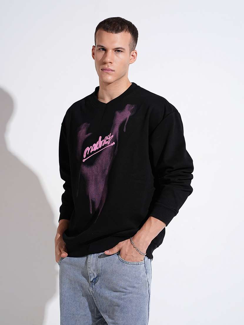 men printed long sleeve round neck sweatshirt - 22037923 -  Standard Image - 2