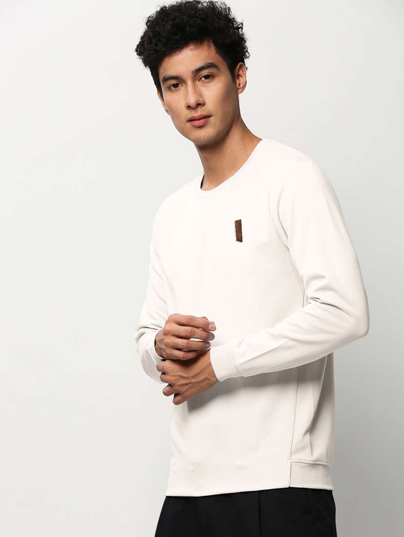 men solid long sleeve round neck sweatshirt - 22037932 -  Standard Image - 2