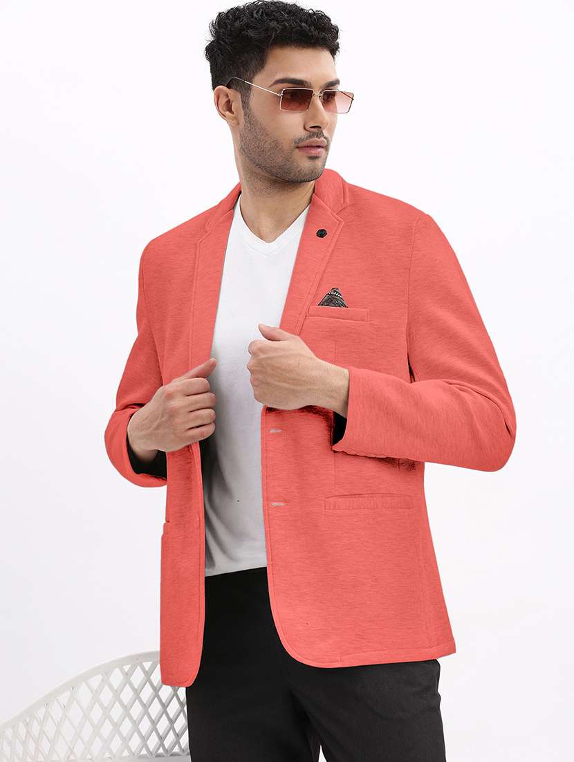 men solid long sleeve single breasted blazer
