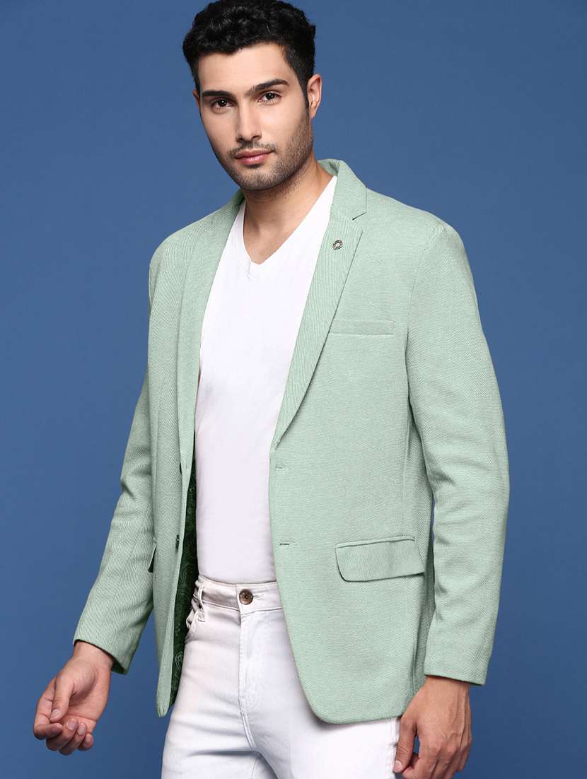 men solid long sleeve single breasted blazer - 22037954 -  Standard Image - 2