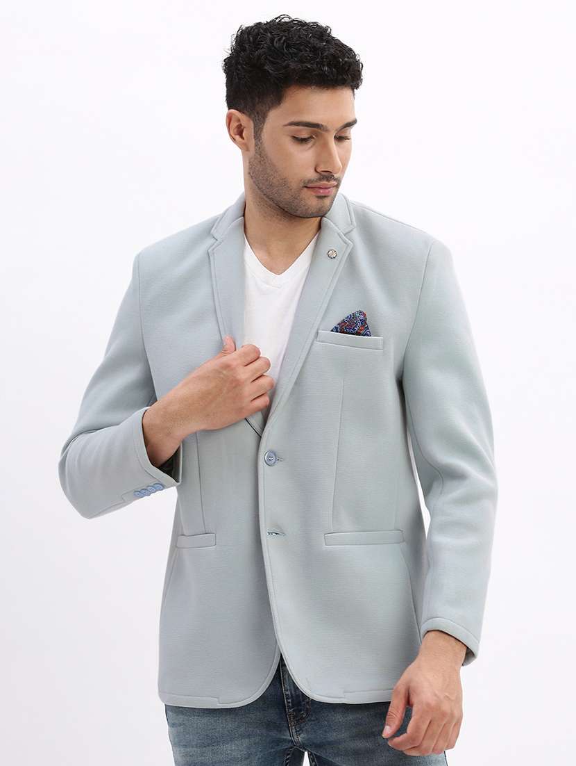 men solid long sleeve single breasted blazer - 22037962 -  Standard Image - 2