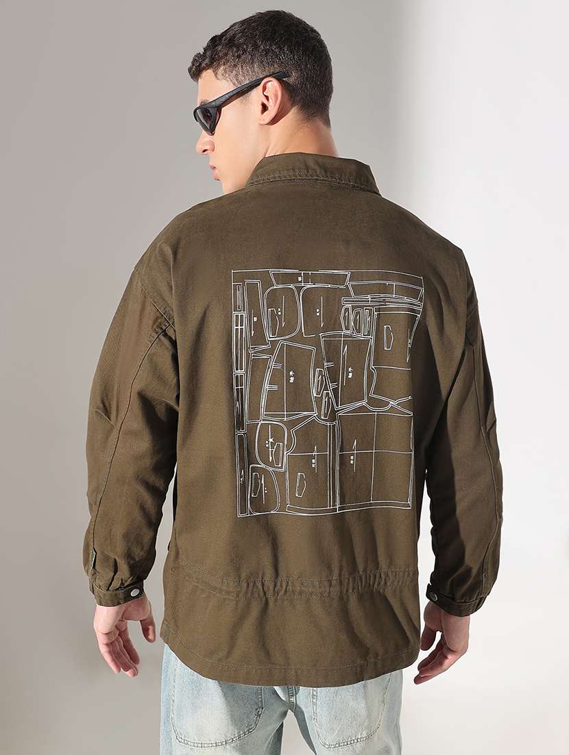 men printed long sleeve tailored jacket