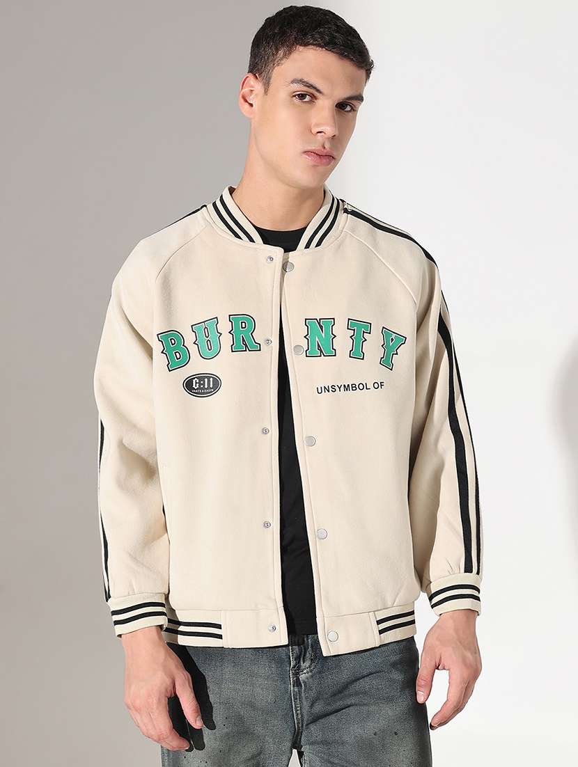 men printed long sleeve varsity jacket - 22037971 - Standard Image - 2