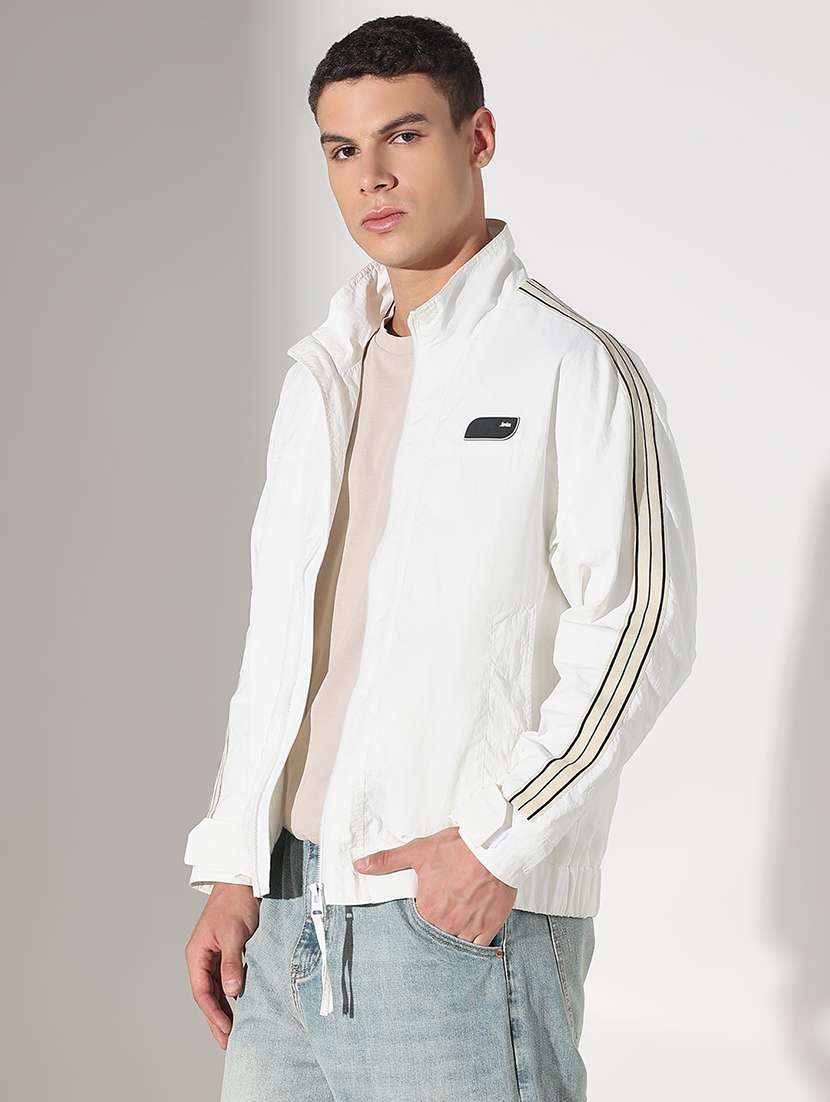 men soldi stand collar long sleeve bomber jacket - 22037985 -  Standard Image - 2