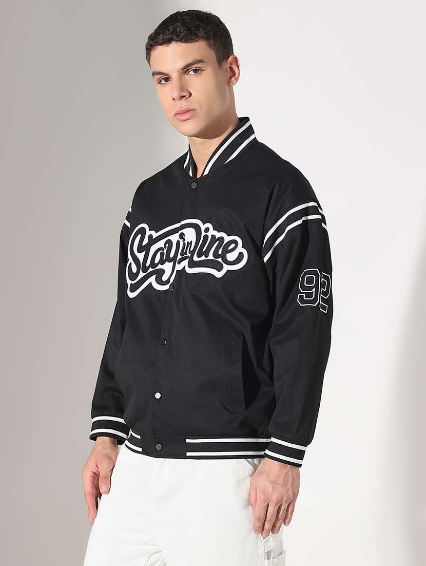 men typographic print long sleeve varsity jacket - 22037988 - Standard Image - 2