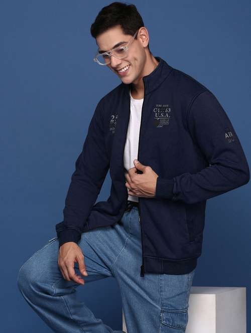 men solid stand collar long sleeve casual jacket - 22037995 - Standard Image - 0