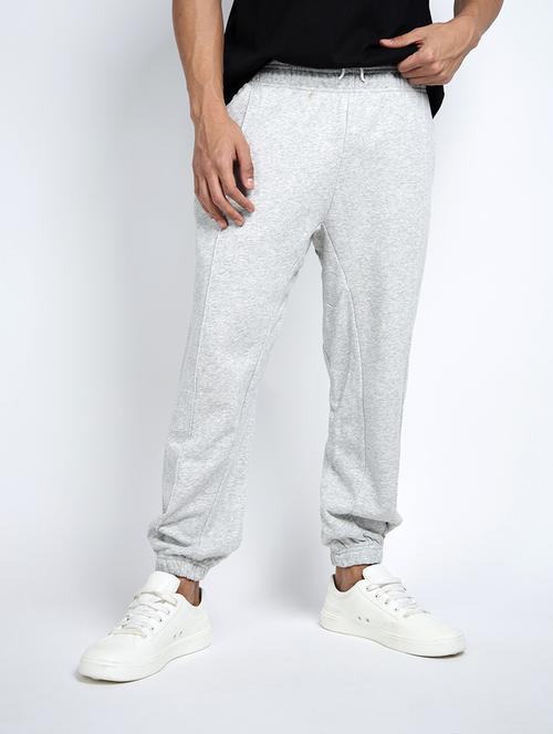 men solid mid rise relaxed fit jogger - 22038012 - Standard Image - 0