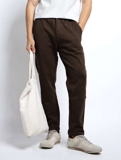 men solid mid rise slim fit chinos - 22038036 - Standard Image - 0