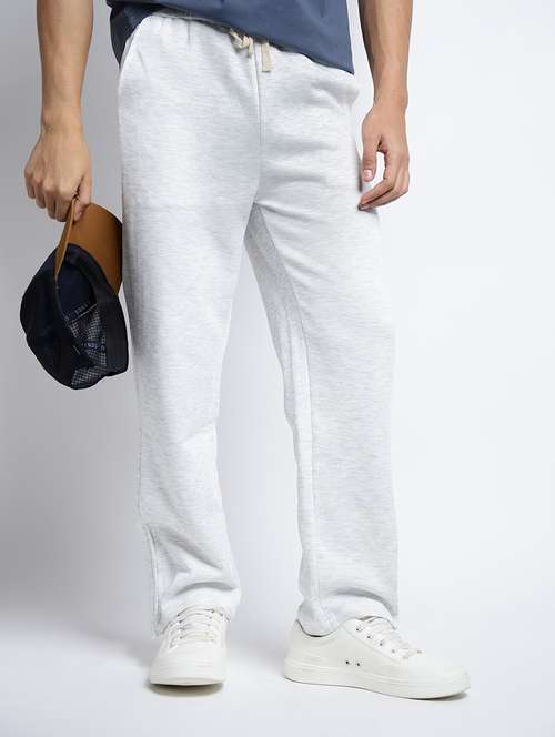 men grey solid relaxed fit track pant - 22038038 -  Standard Image - 0