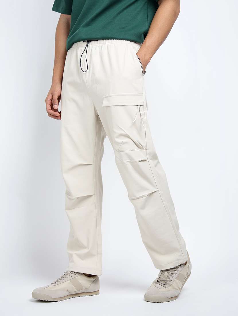 men solid mid rise relaxed fit parachute pants - 22038042 -  Standard Image - 2