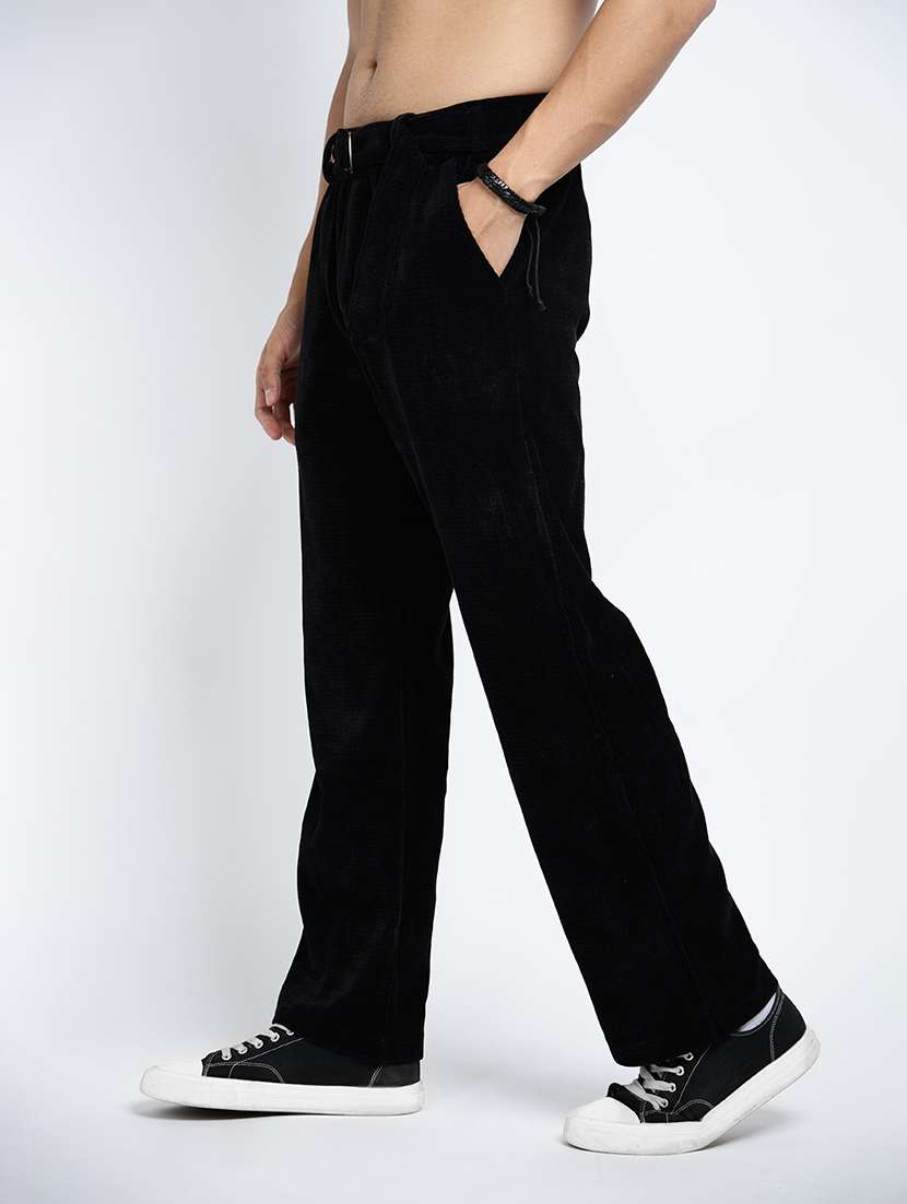 men solid mid rise straight fit corduroy trouser - 22038047 -  Standard Image - 2