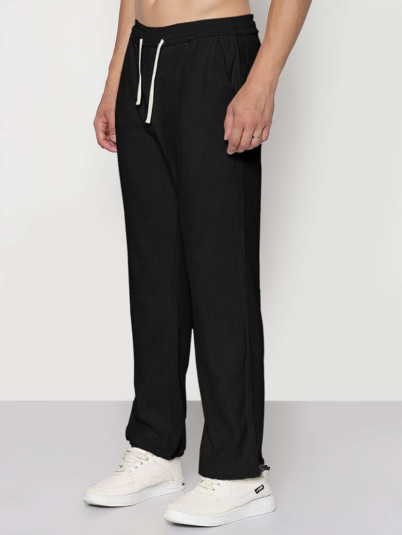 men solid mid rise relaxed fit track pant - 22038054 - Standard Image - 2