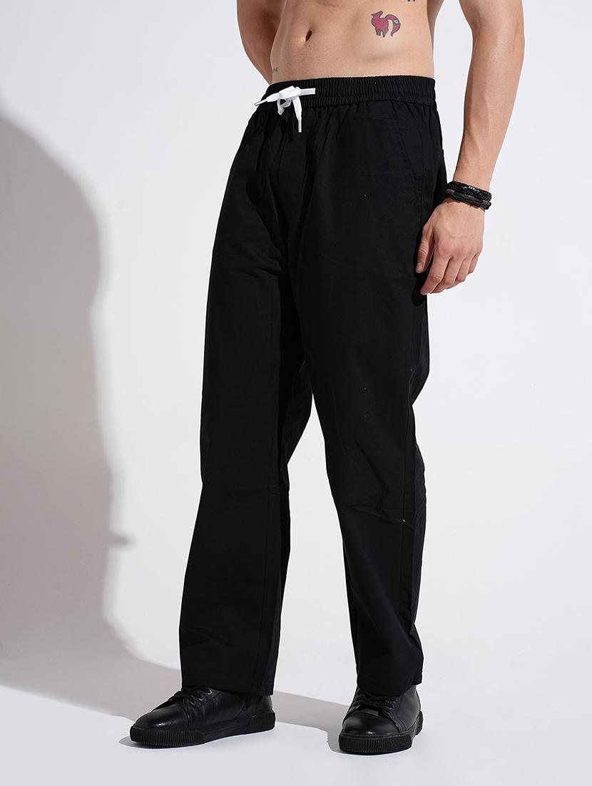 men solid mid rise relaxed fit trouser - 22038060 - Standard Image - 2