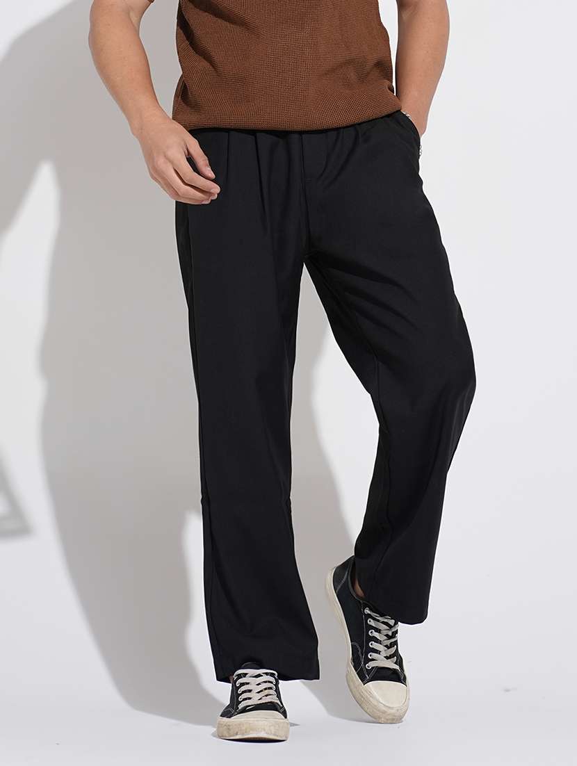 men solid mid rise straight fit chinos 