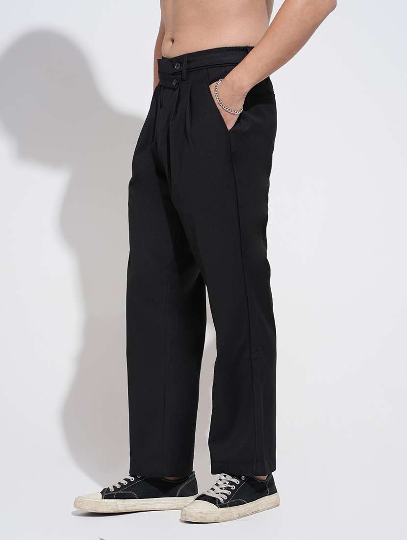men solid mid rise straight fit chinos - 22038067 - Standard Image - 2