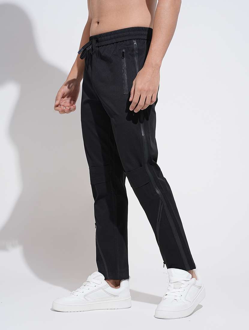 men solid low rise regular fit track pant - 22038075 -  Standard Image - 2