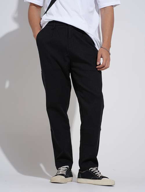 men solid low rise straight fit trouser  - 22038080 -  Standard Image - 0