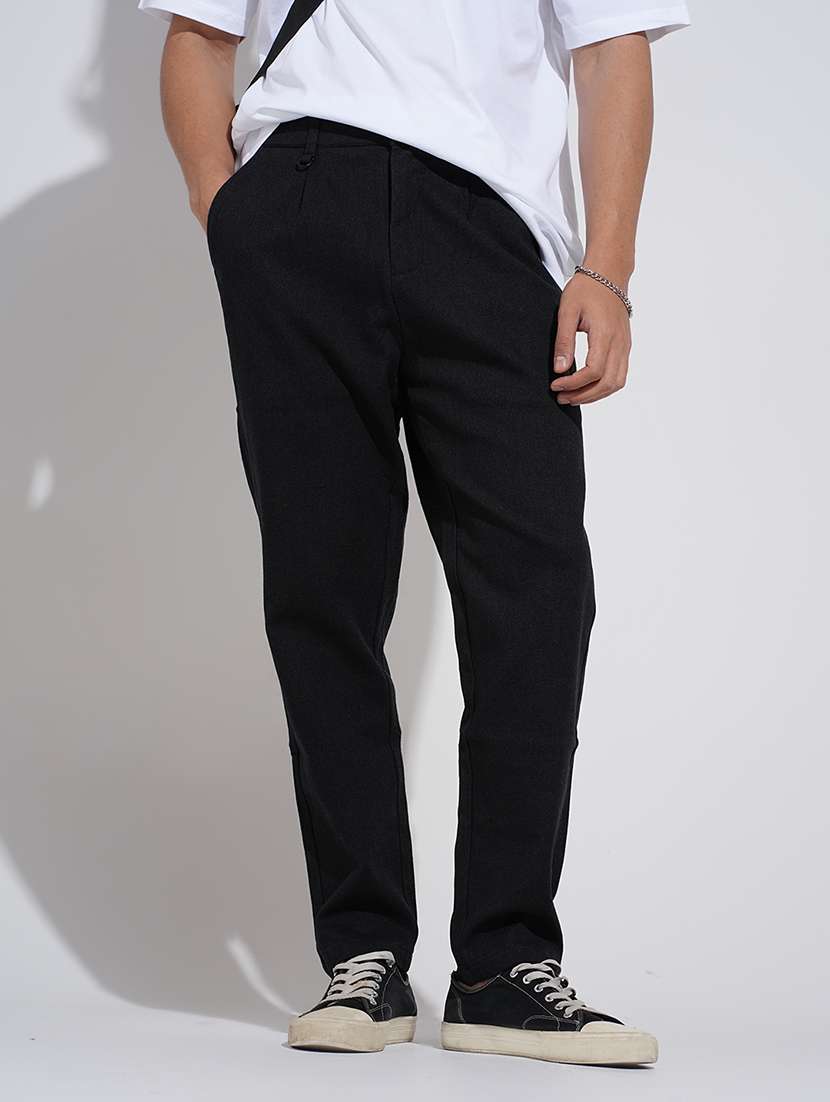 men solid low rise straight fit trouser  - 22038080 -  Zoom Image - 0