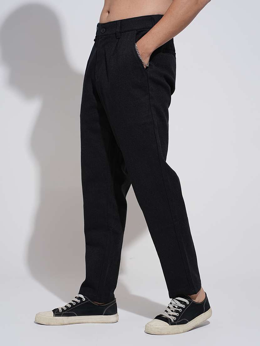 men solid low rise straight fit trouser - 22038080 - Standard Image - 2