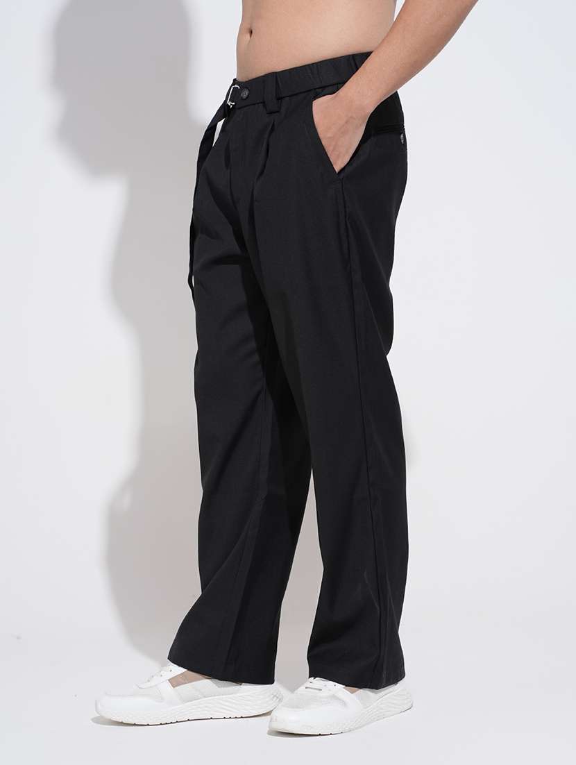 men solid low rise straight fit trouser  - 22038081 -  Standard Image - 2