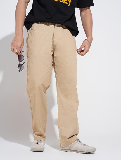 men solid low rise straight fit trouser - 22038084 - Standard Image - 0