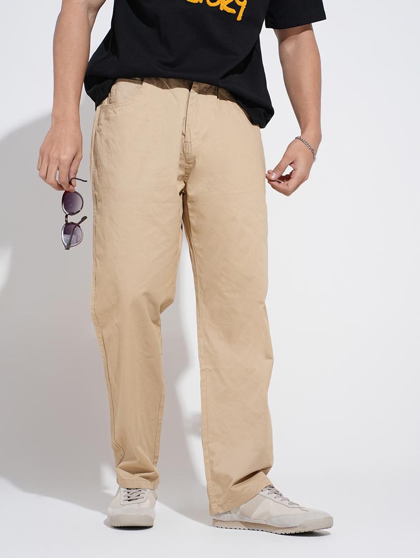 men solid low rise straight fit trouser - 22038084 - Zoom Image - 0