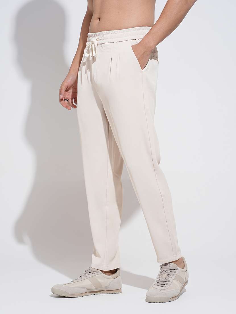 men solid low rise straight fit trouser  - 22038087 -  Standard Image - 2