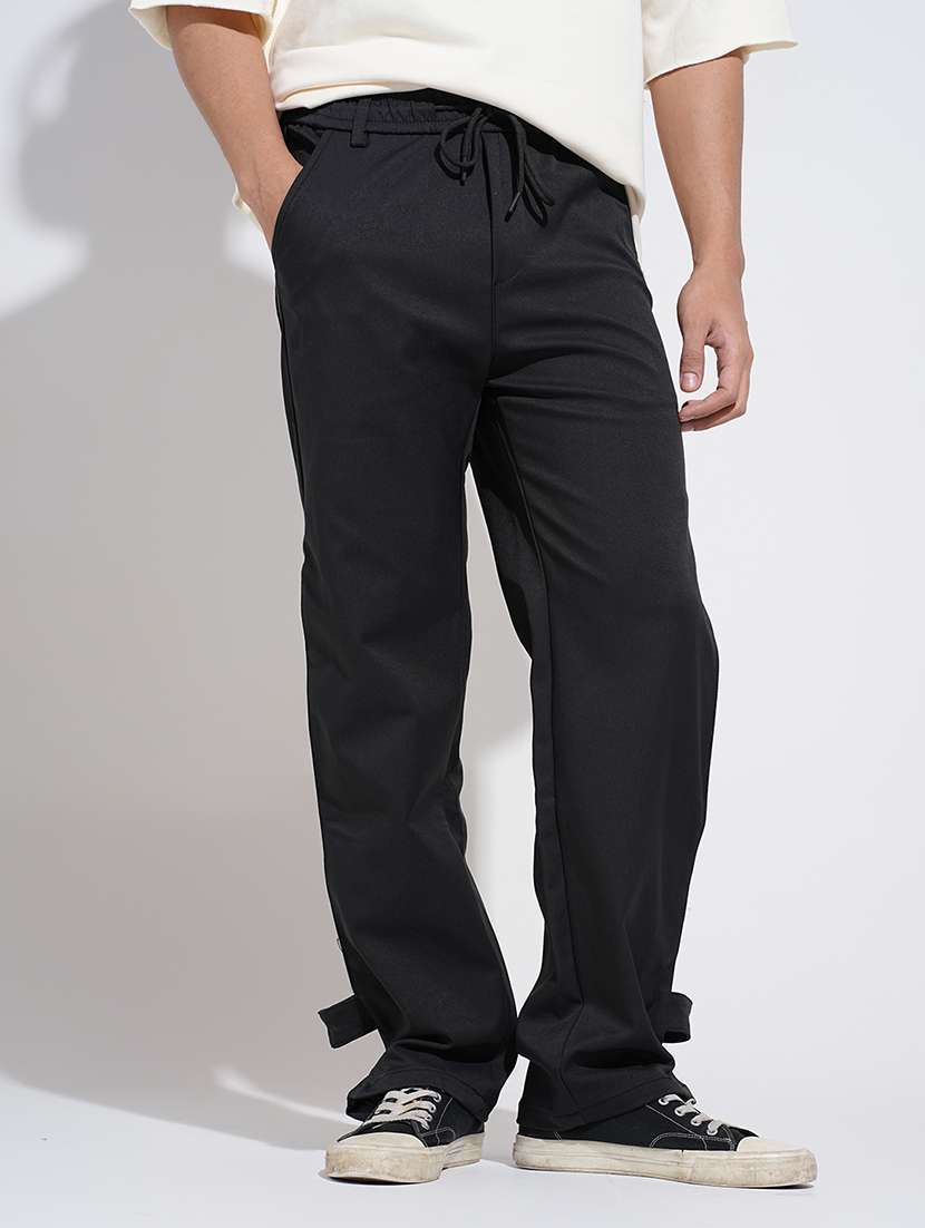 men solid low rise straight fit trouser - 22038093 - Zoom Image - 0