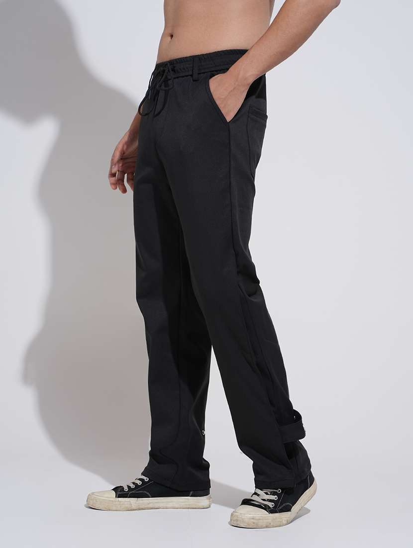 men solid low rise straight fit trouser - 22038093 - Standard Image - 2