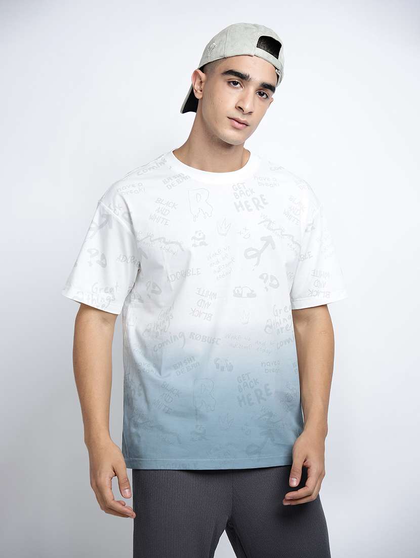 men printed short sleeve oversized t-shirt