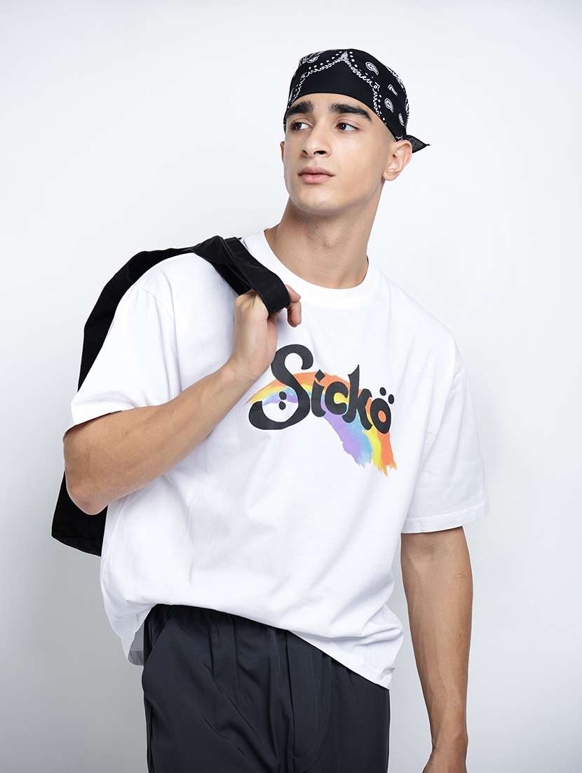 men printed short sleeve oversized t-shirt