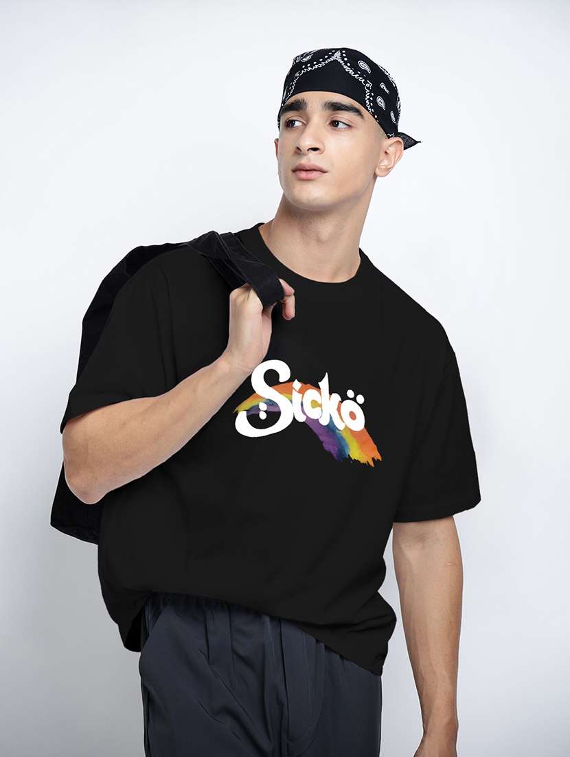 men printed short sleeve oversized t-shirt