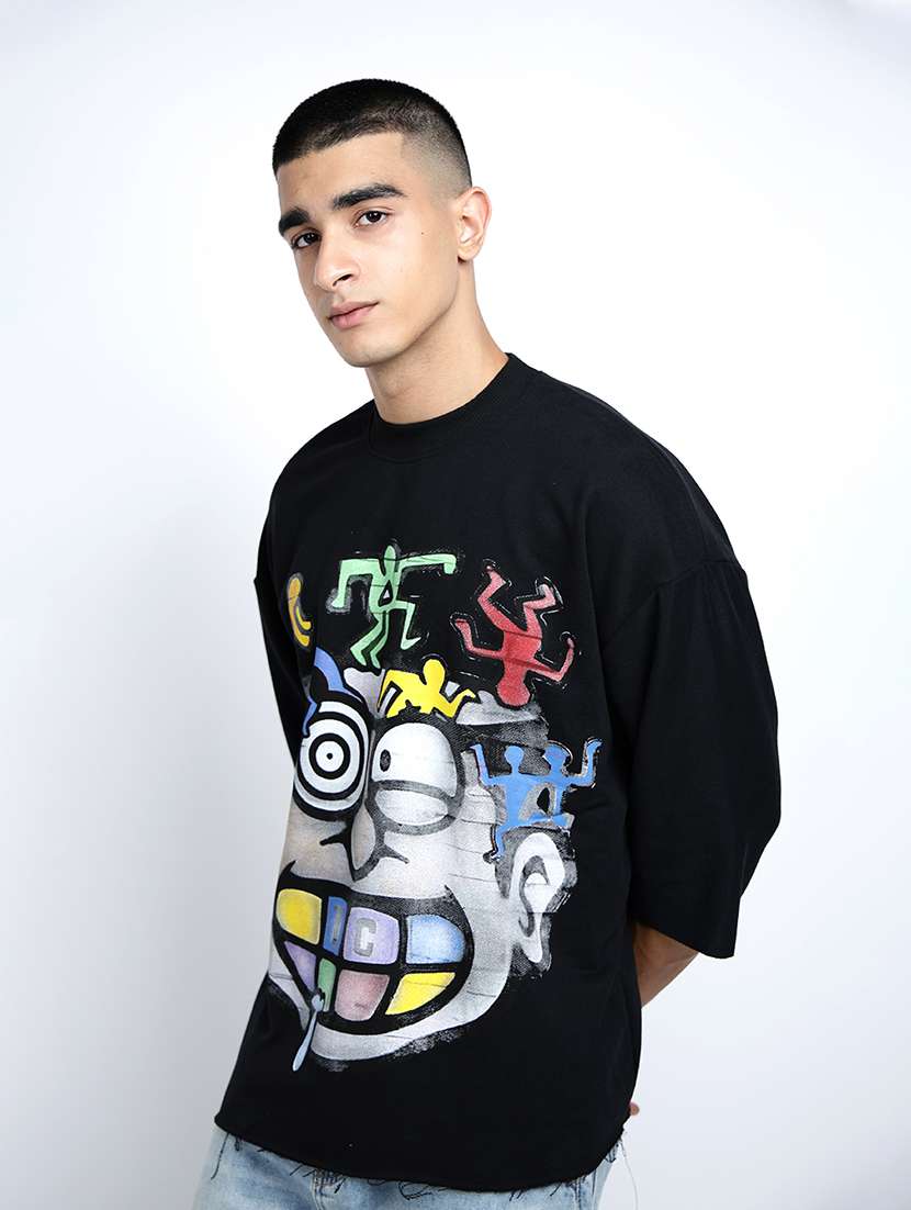 men printed short sleeve oversized t-shirt - 22038107 -  Standard Image - 2